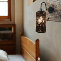 Vintage Industrial Wall Lights Fittings Indoor Sconce Black Metal Home Office Lamp Shade~1430