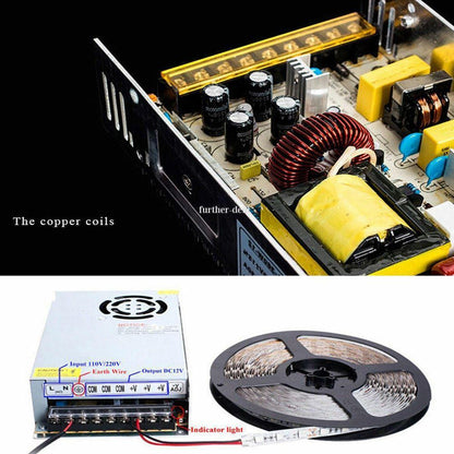 Adjustable DC Power Voltage Converter AC to DC Power Supply Transformer Enclosed Power Supplies 12V S 360 12