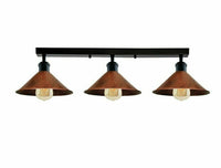 3 Way flush mount Lights  Cone shades Vintage Retro Industrial Fixture~1552