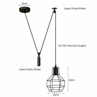 Black 2M Lamp Vintage Pendant Ceiling Industrial Light~1563