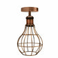 Retro Metal Wire Cage Ceiling Flush Mount Lights 