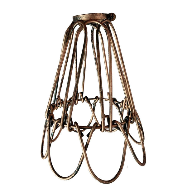 Water Lily Shape Brushed Copper Colour Easy Fit Pendant Light Shade Metal Wire Cage~1536