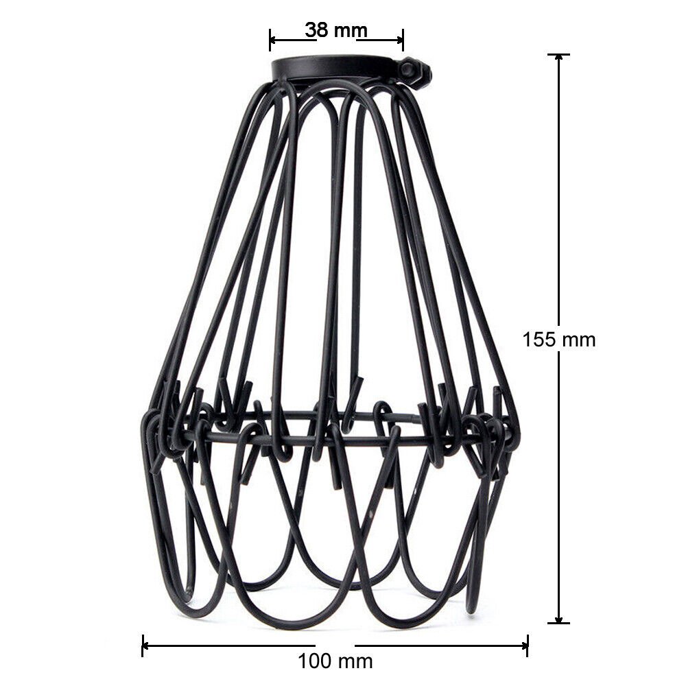 Water Lily Shape Black Colour Easy Fit Pendant Light Shade Metal Wire Cage~1535