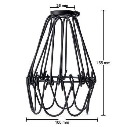Water Lily Metal Wire Cage Pendant Light Shade - Black Easy Fit ~1535