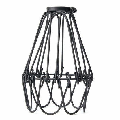 Water Lily Metal Wire Cage Pendant Light Shade - Black Easy Fit ~1535