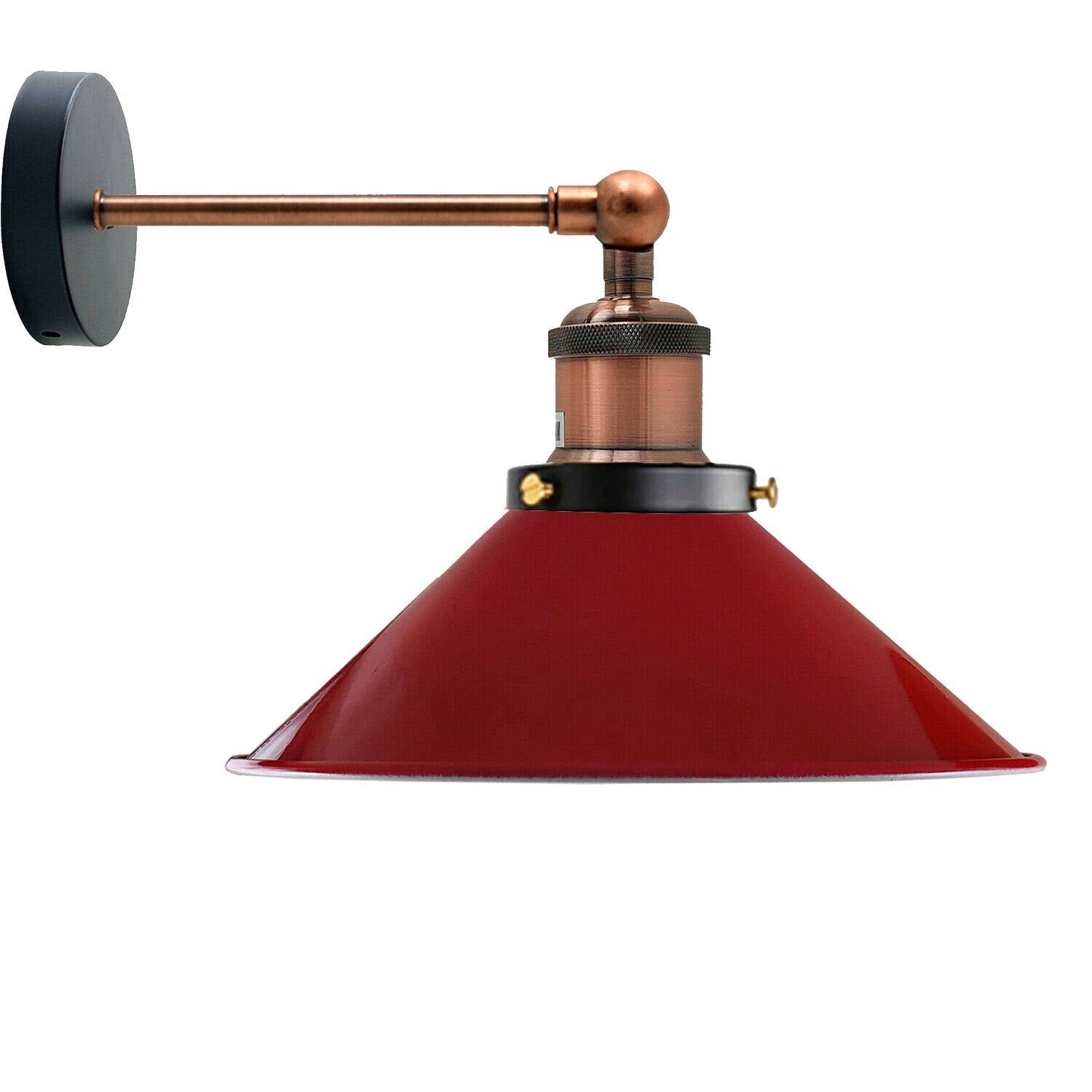 Red Metal Cone Wall Scones Lamp.JPG