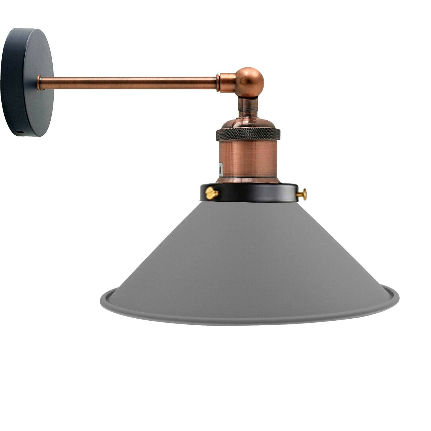 Grey Metal Cone Wall Scones Lamp.JPG