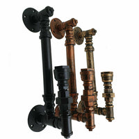 Steampunk wall lamp iron pipe lamp pipe wall sconce pipe lighting fixture 