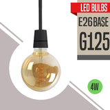 G125 4W LED Bulbs E26 Warm White Dimmable Vintage Edison Globe Light Bul