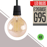 G95 4W LED Edison Bulb E26 Dimmable LED Filament Vintage Light Bulb