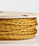 18 Gauge 2 Conductor Twisted Cloth Covered Wire Braided Light Cord Gold