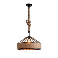 16 Inch Industrial Hemp Rope Pendant Light Farmhouse