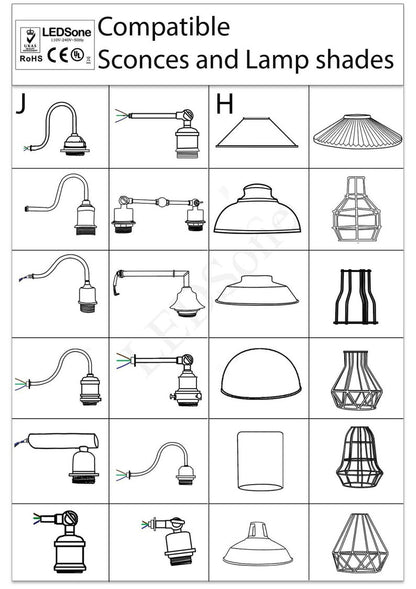 Gooseneck Wall Sconce Green Metal Lampshade Home Farmhouse Wall Mount Lights 