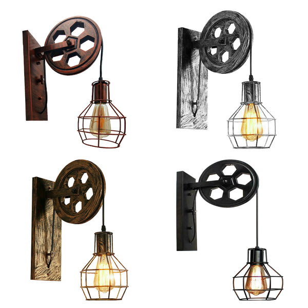 Industrial Wall Sconces Pulley Lighting 