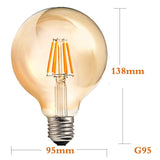 G95 E26 LED Edison Bulb 8W Dimmable LED Filament Vintage Light Bulb