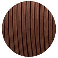 18 Gauge 2 Conductor Round Cloth Covered Wire Braided Light Cord Brown Power Cord Lamp Cord