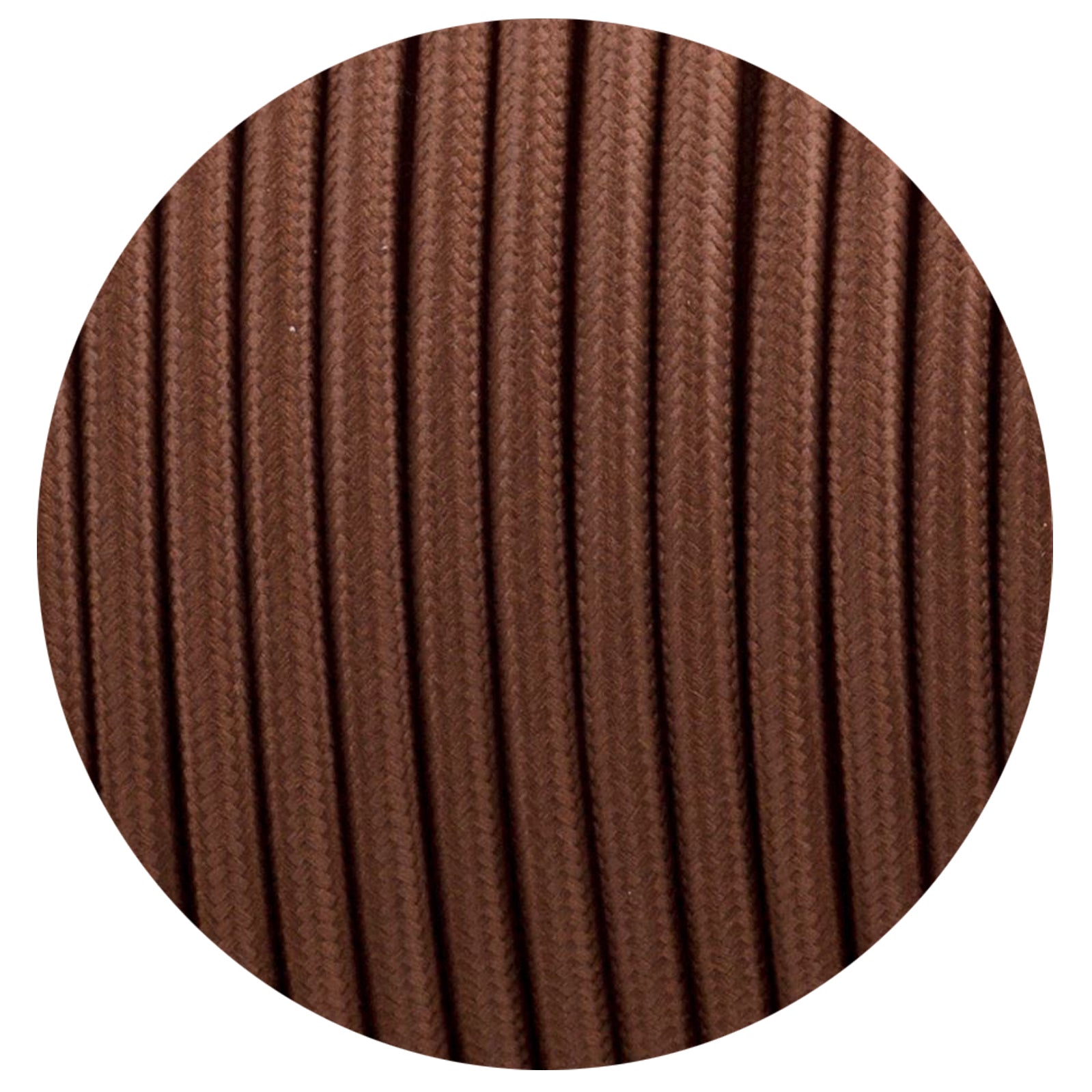 18 Gauge 3 Conductor Round Cloth Covered Wire Braided Light Cord Brown