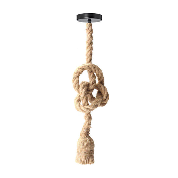 Pendant Rope Light Twisted - rustic rope lighting-E26 Socket-hanging rope pendant light