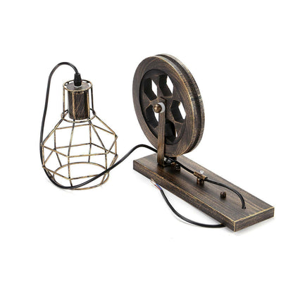 Industrial Pulley Wall Sconce Cage Wall Light Home Restaurant Farmhouse