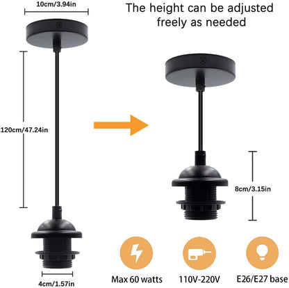 Industrial Black color hanging Pendant Light holder