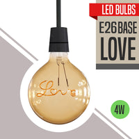 Love 4W LED Light Bulb G125 E26 LED Filament Vintage LED Bulbs Dimmable