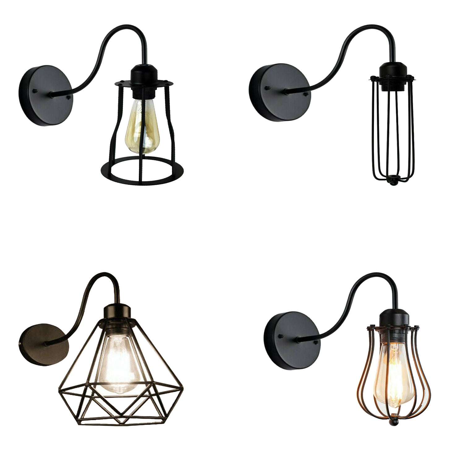 Industrial Swan Neck Lighting Adjustable Retro Lamp Fixtures ...
