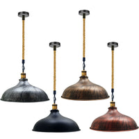 Industrial Barn Pendant Light Rope Cord
