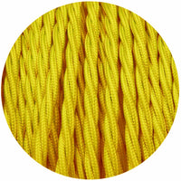 16Ft Twisted Cloth Covered Wire 18 Gauge 2 Conductor Braided Light Cord Yellow