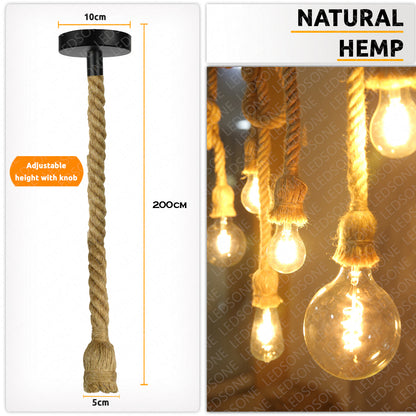 Industrial Twisted Rope Pendant Light holder