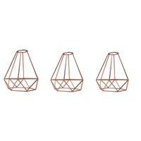 Metal Easy fit wire cage Rose Gold pack 3