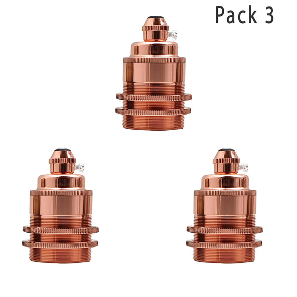 Light Socket E26 Bulb Socket Ceramics Lamp Holder Lampshades addable holder Pack 3
