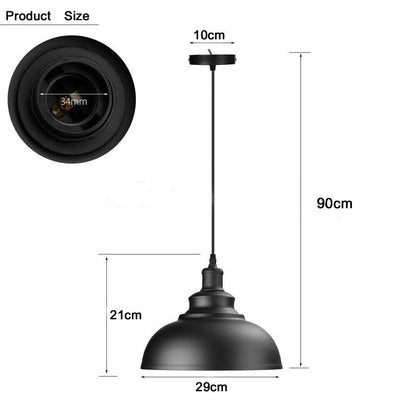 Vintage Metal Curvy Shape Hanging Pendant Light