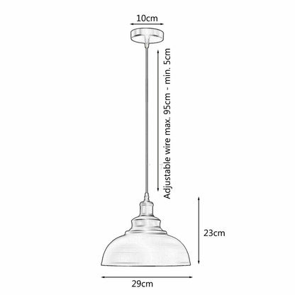 Vintage Metal Curvy Shape Hanging Pendant Light