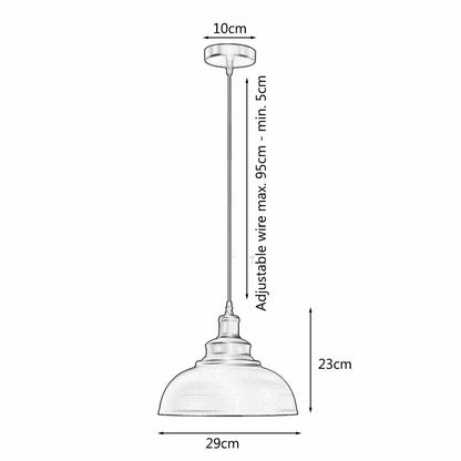 Vintage Metal Curvy Shape Hanging Pendant Light