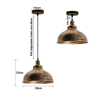 Vintage Dome-Shape Hanging Pendant Light