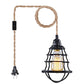 Fabric Hemp Flex Cable kit Black Plug In Pendant Lamp Light E26 Fitting Vintage Lamp~1484