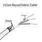 3 Core Round Fabric Electric Power Cable 0.75mm - size image