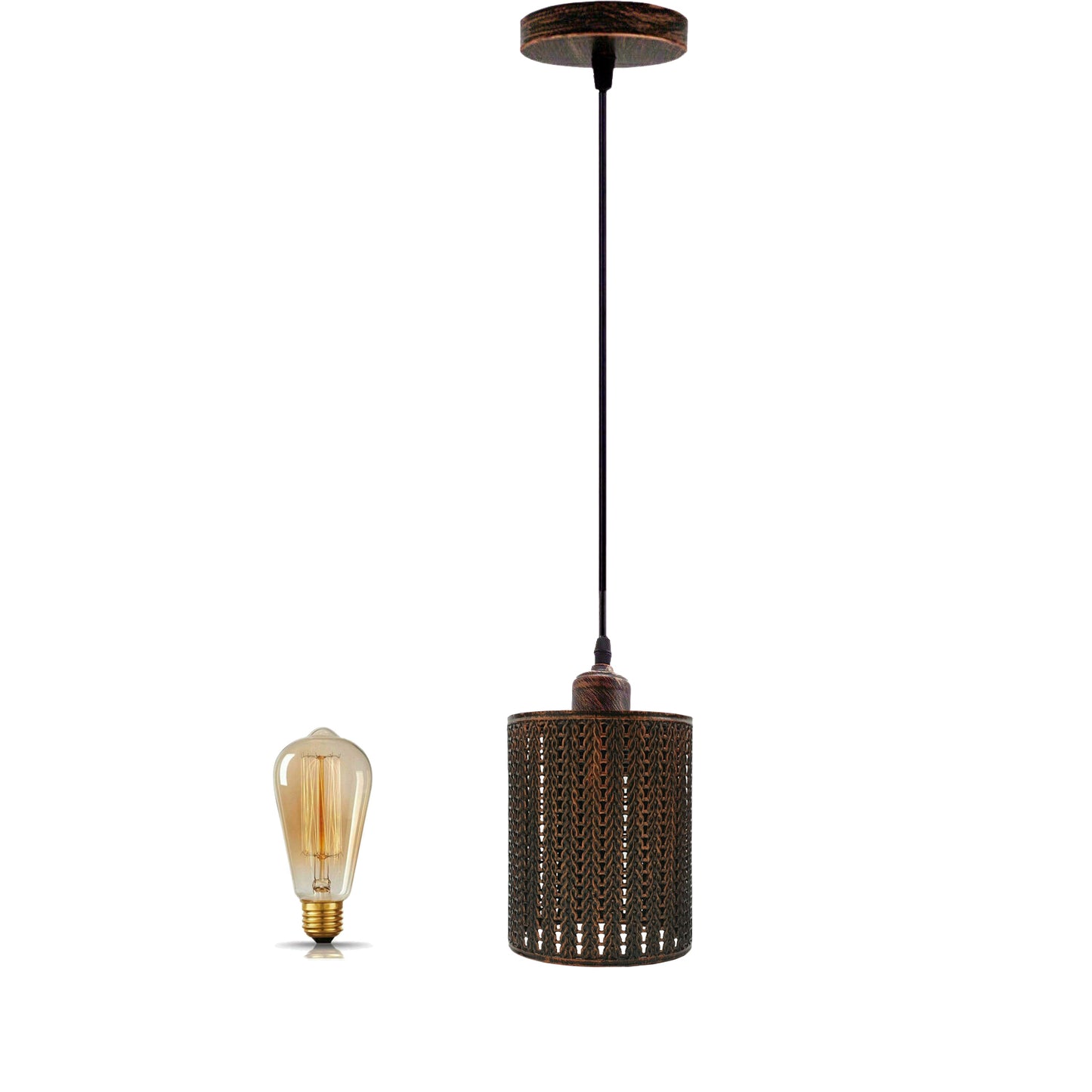 Industrial Cage Chandelier Cylinder Pendant Light Fixture