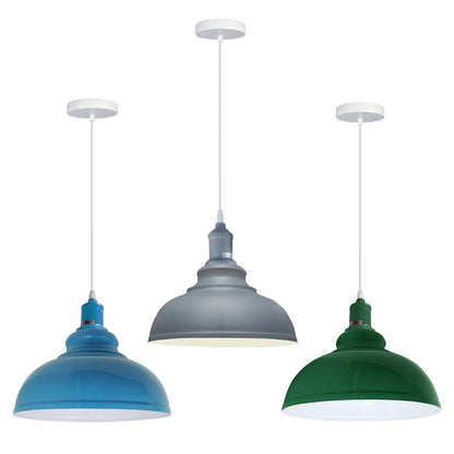 Industrial Metal Curvy Hanging Pendant Light