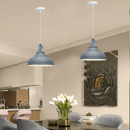 Industrial Metal Curvy Hanging Pendant Light