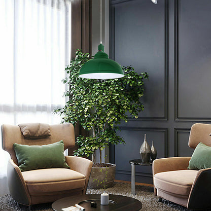 Industrial Metal Curvy Hanging Pendant Light