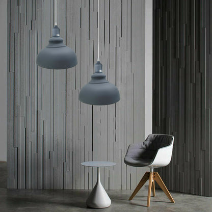 Industrial Metal Curvy Hanging Pendant Light