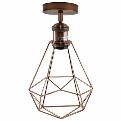 Diamond Wire Cage Flush Mount Lights