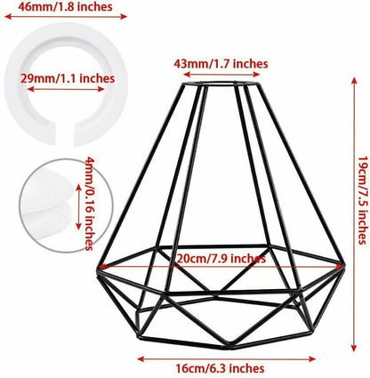 Metal Easy fit Black wire cage Rose Gold Easy Fit Lamp Shade~1538