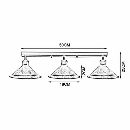 3-Light Flush Mount Ceiling Lights - Size image