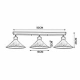 3 Way flush mount Lights  Cone shades Vintage Retro Industrial Fixture~1552