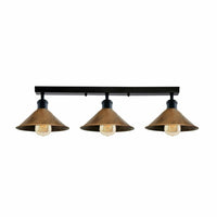 3 Way flush mount Lights  Cone shades Vintage Retro Industrial Fixture~1552
