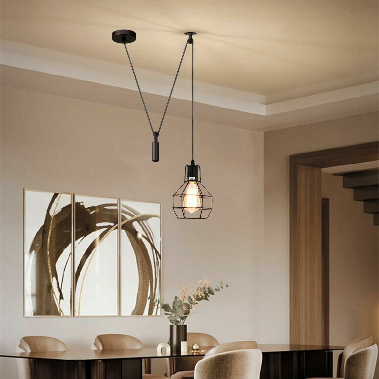 Metal Black color Pendant lamp for dining room.JPG