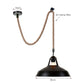 2m Industrial Metal Lampshade Hemp Rope Ceiling Hanging Pendant Light~1564