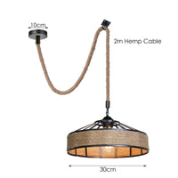 2M Hemp Rope Metal hanging light Ceiling Hanging Pendant Light~1565